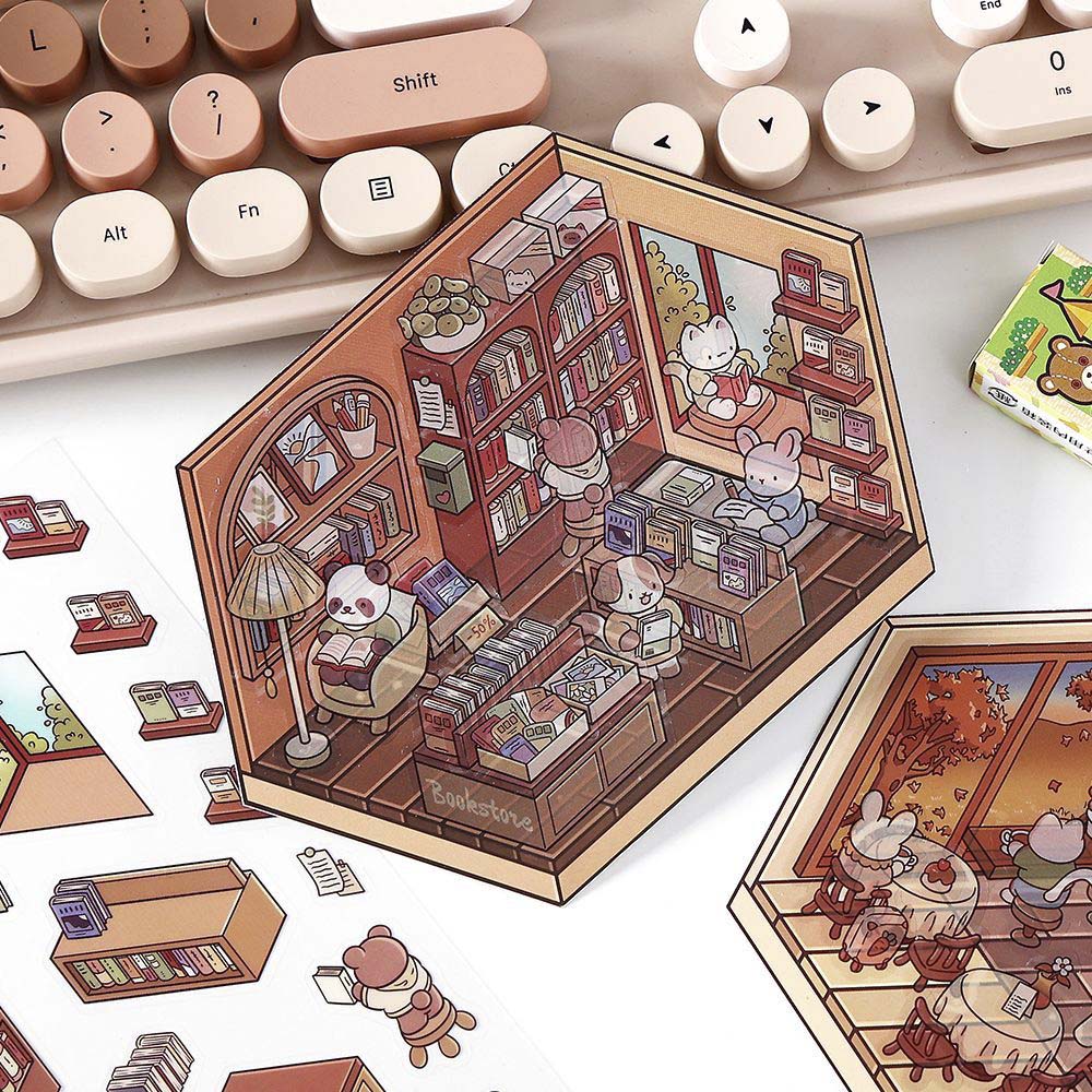 Stickers Escenario 3D Open Today Library