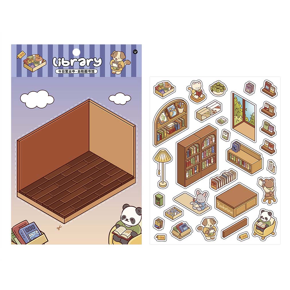 Stickers Escenario 3D Open Today Library