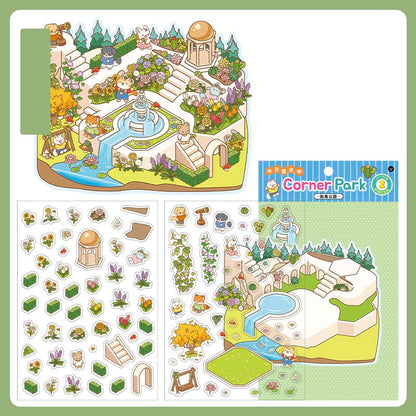 Stickers Escenario 3D Open Today v2 Corner Park