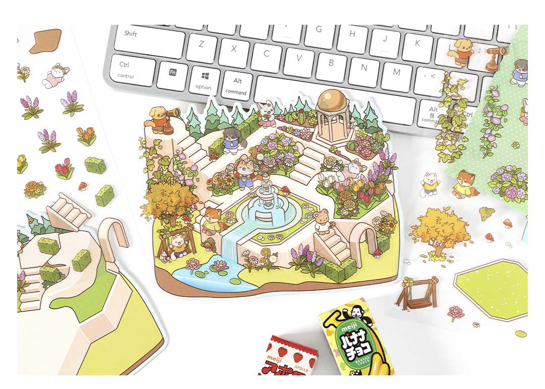 Stickers Escenario 3D Open Today v2 Corner Park