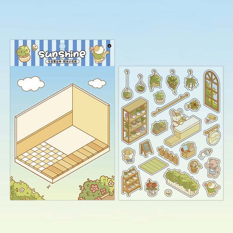 Stickers Escenario 3D Open Today Sunshine