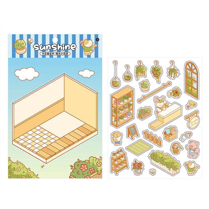 Stickers Escenario 3D Open Today Sunshine