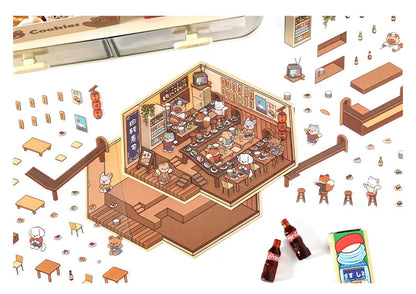 Stickers Escenario 3D Open Today v2 Yummy Sushi