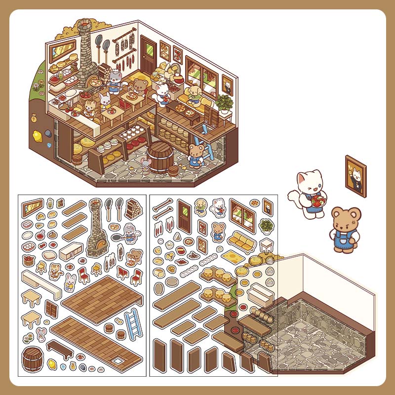 Stickers Escenario 3D Open Today v3 Cheese