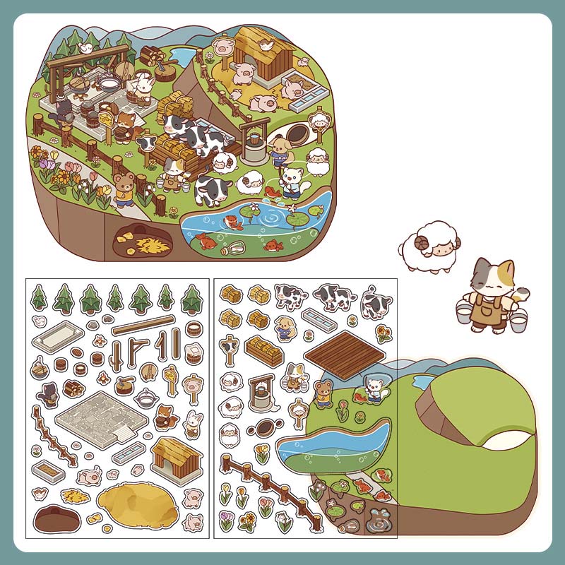 Stickers Escenario 3D Open Today v3 Ranch