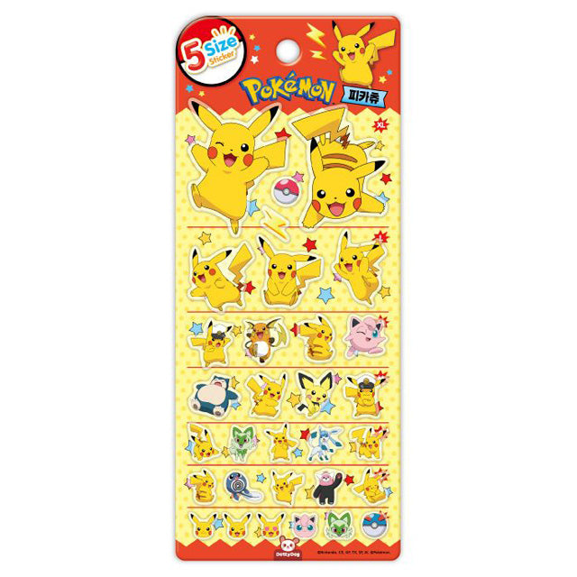 Stickers 5 Size Pokemon Pikachu