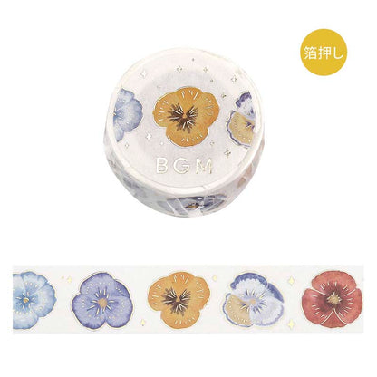 Washi Tape Foil Pansy Bookmark