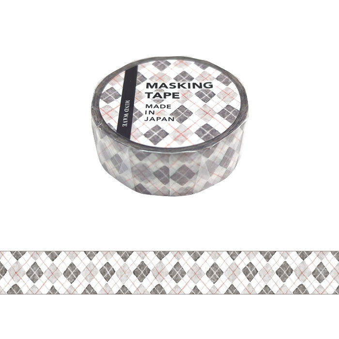 Mind Wave | Pattern Check Cardigan Gray Washi Tape