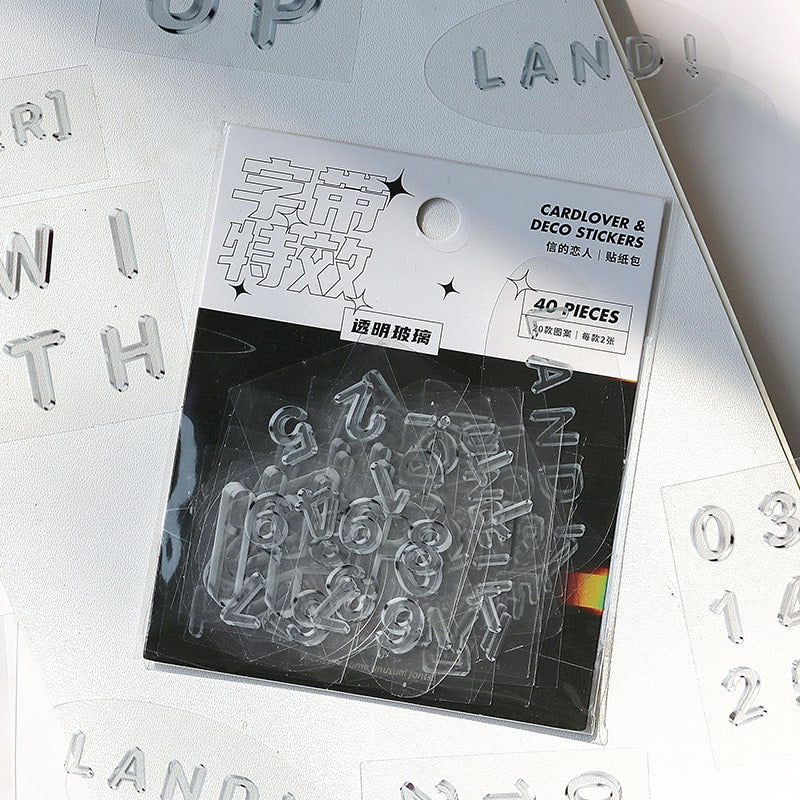 Stickers Word Effects Clear Glass