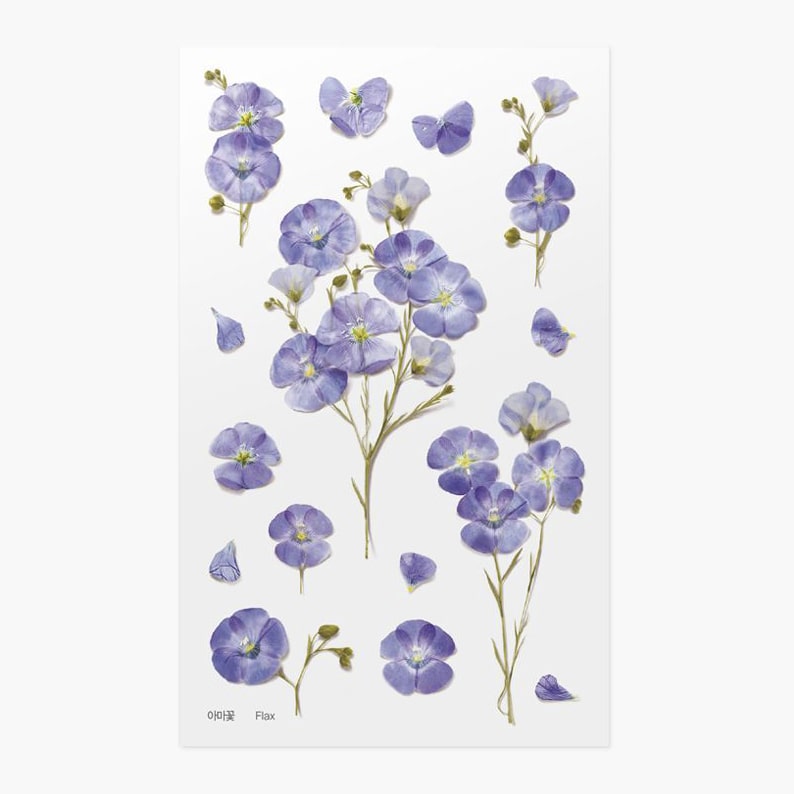 Stickers de Flores Prensadas Flax