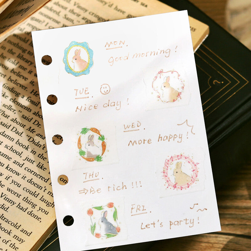 Washi Tape Foil Rabbit Country Frame