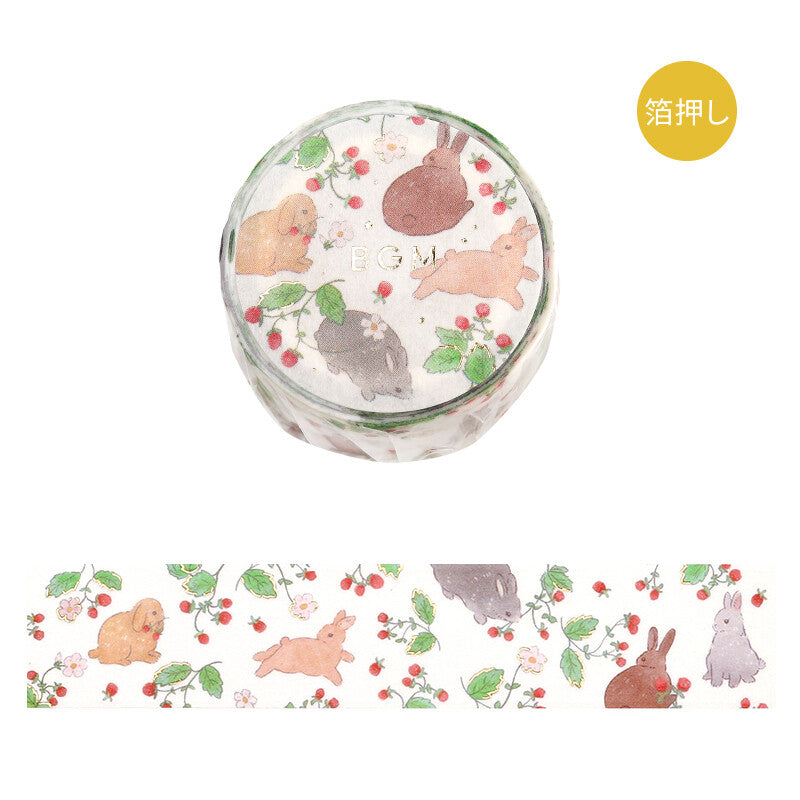 Washi Tape Foil Rabbit Country Raspberry