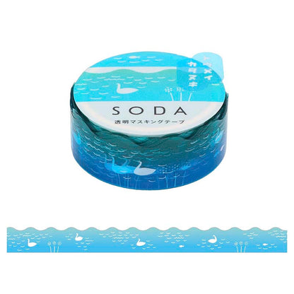 Pet Tape SODA Transparent Swan (15mm)