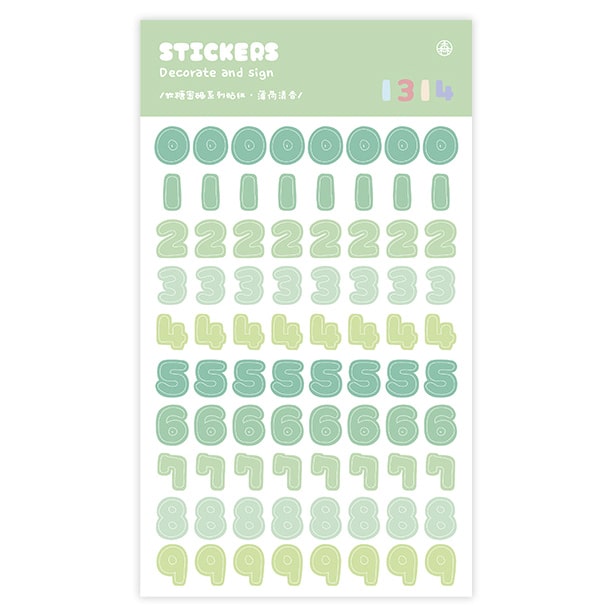 Stickers Secret Jelly Numbers Mint