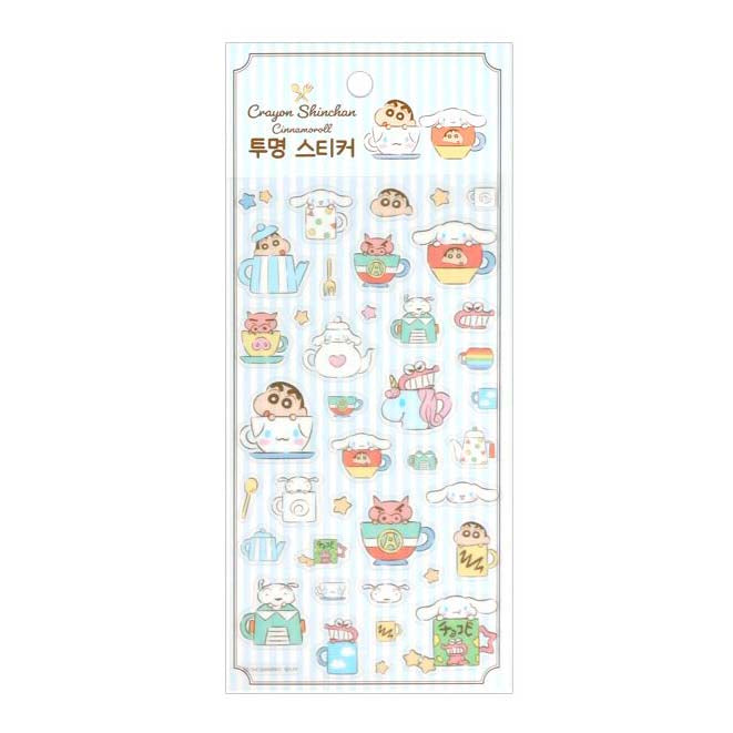 Stickers Transparente Shinchan x Cinnamoroll Cup Design