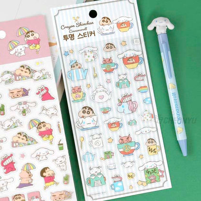 Stickers Transparente Shinchan x Cinnamoroll Cup Design