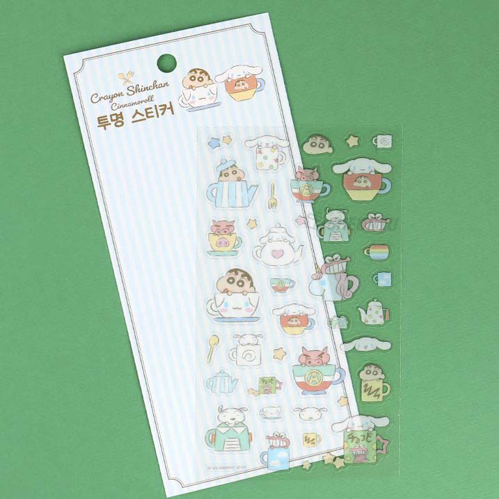 Stickers Transparente Shinchan x Cinnamoroll Cup Design