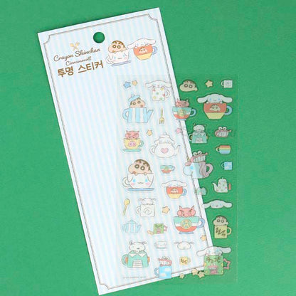 Stickers Transparente Shinchan x Cinnamoroll Cup Design