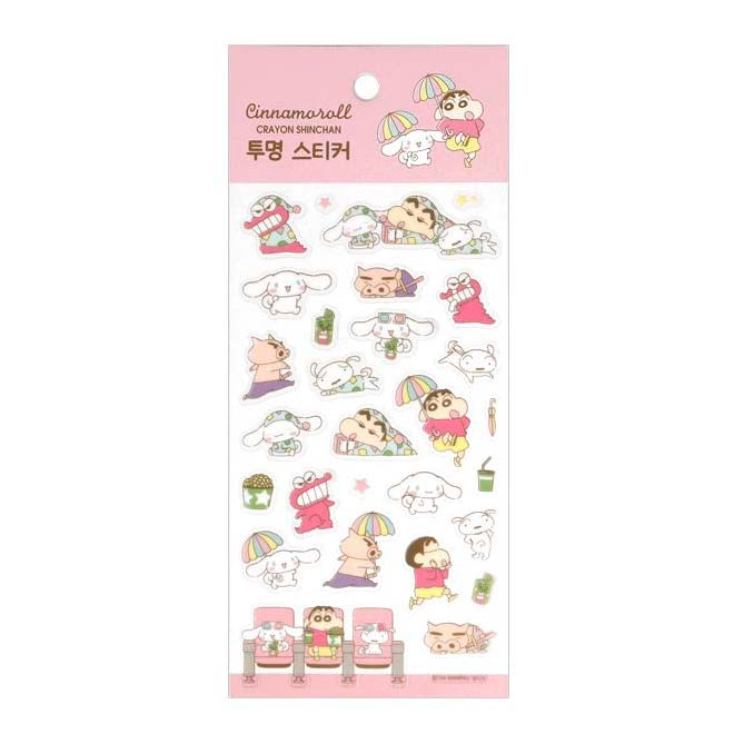 Stickers Transparente Shinchan x Cinnamoroll Simple Design
