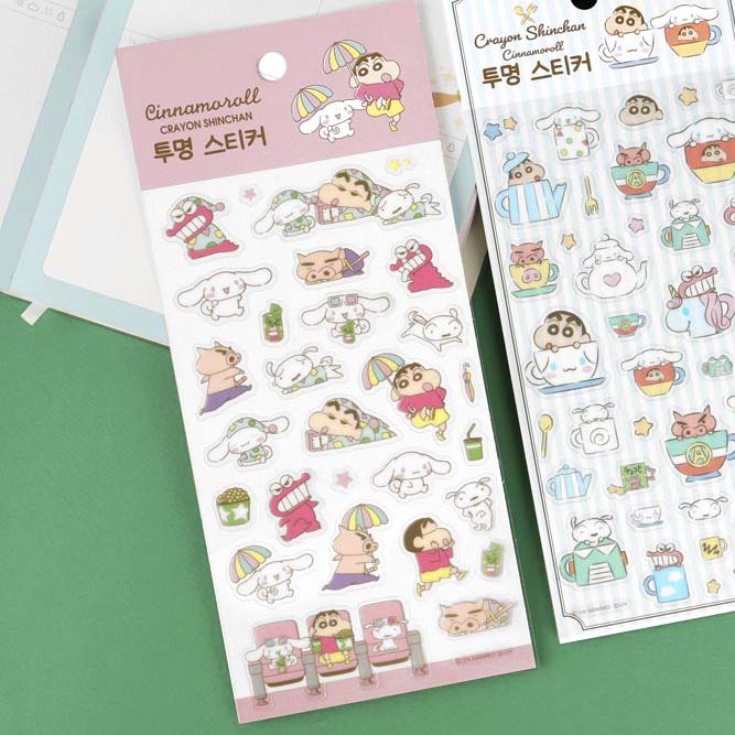 Stickers Transparente Shinchan x Cinnamoroll Simple Design