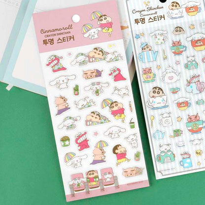 Stickers Transparente Shinchan x Cinnamoroll Simple Design
