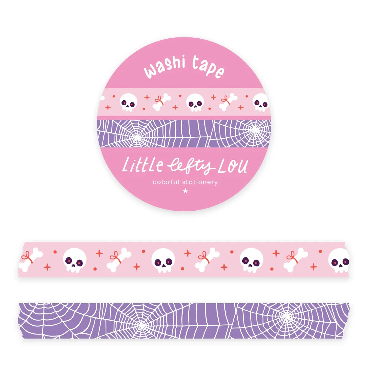 Washi Tape Set Slim Skulls and Spiderweb