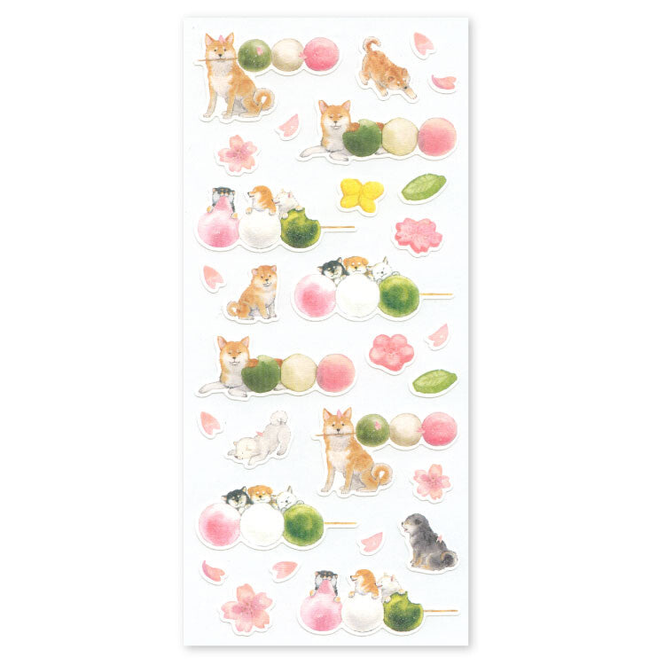 Stickers Spring Iro Japanese Dango Shiba Inu