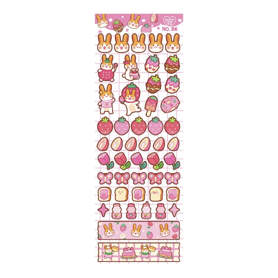 Stickers B06 Strawberry Bunny