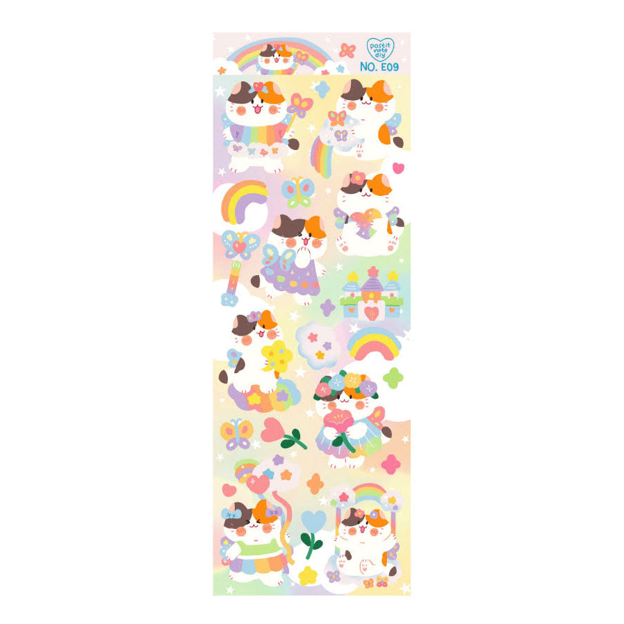 Stickers E09 Rainbow Cat