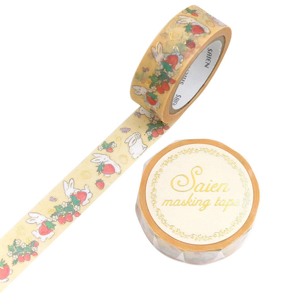 Washi Tape Foil Strawberry and Rabbit