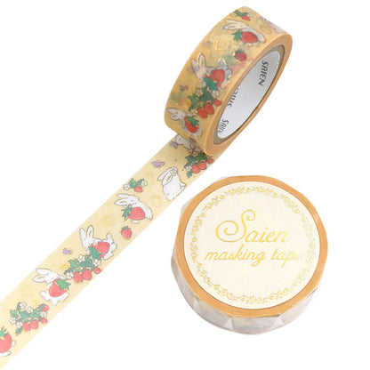 Washi Tape Foil Strawberry and Rabbit