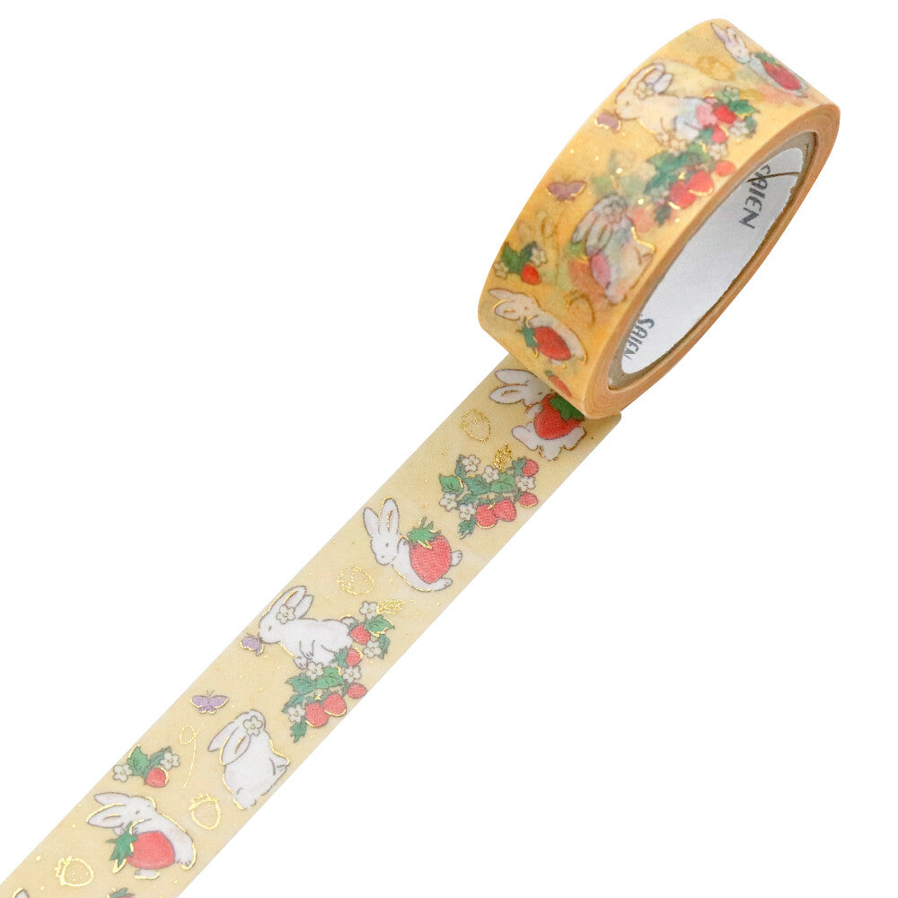 Washi Tape Foil Strawberry and Rabbit