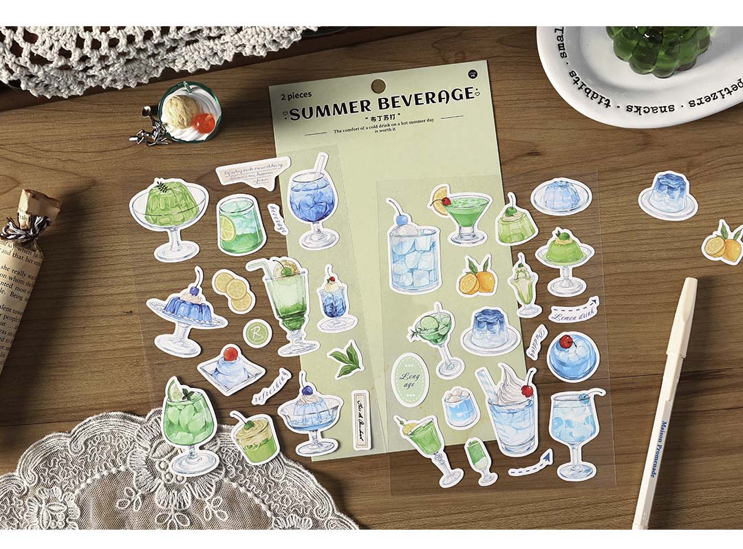 Stickers Sugar Diary Summer Beverage