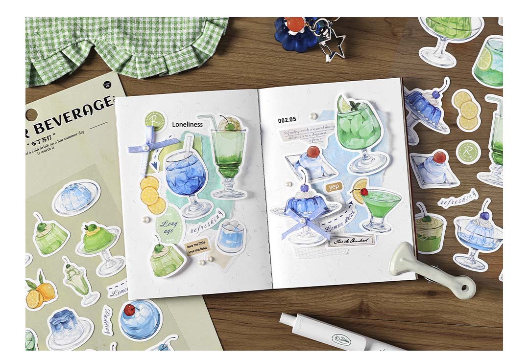 Stickers Sugar Diary Summer Beverage