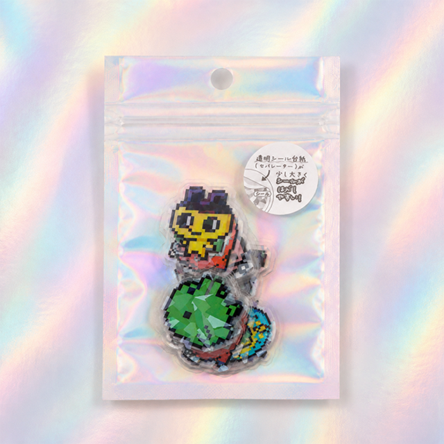 Stickers Aurora Hologram Clear Flake Stickers Pixel Art