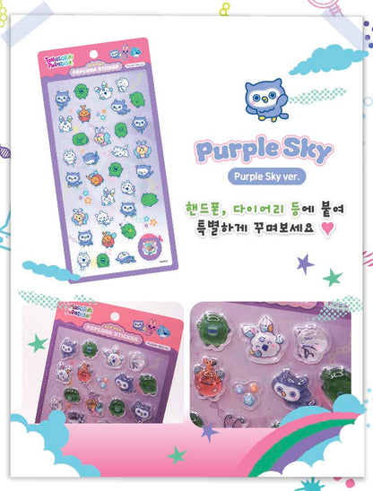 Stickers Tamagotchi Paradise Popcorn Sticker Purple Sky