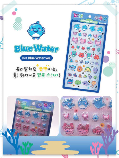 Stickers Tamagotchi Paradise Popcorn Sticker Blue Water