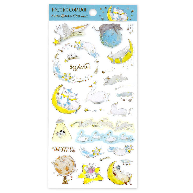 Stickers Tocorocomugi Frost Cats in Sparkling Night