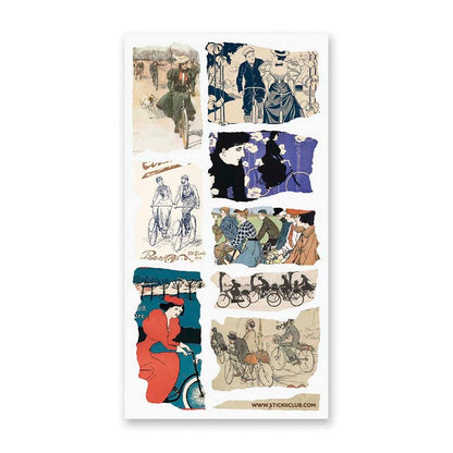 Stickers Vintage Cycling Collage