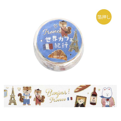 Washi Tape Foil World Cafe Travel France
