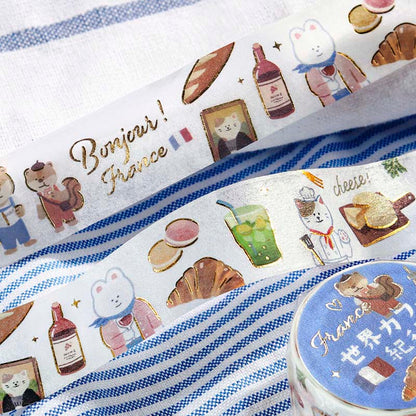 Washi Tape Foil World Cafe Travel France