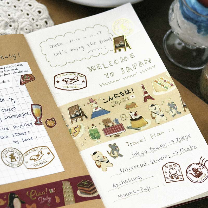 Washi Tape Foil World Cafe Travel Japan