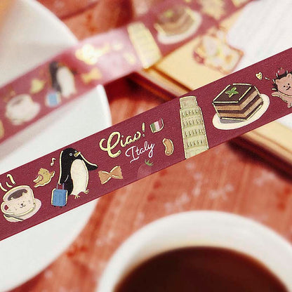 Washi Tape Foil World Cafe Travel Italy