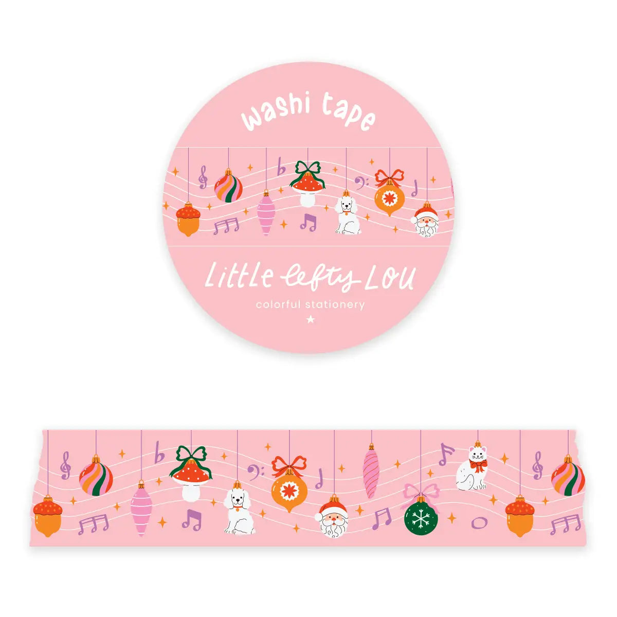 Washi Tape Wide Christmas Music Baubles