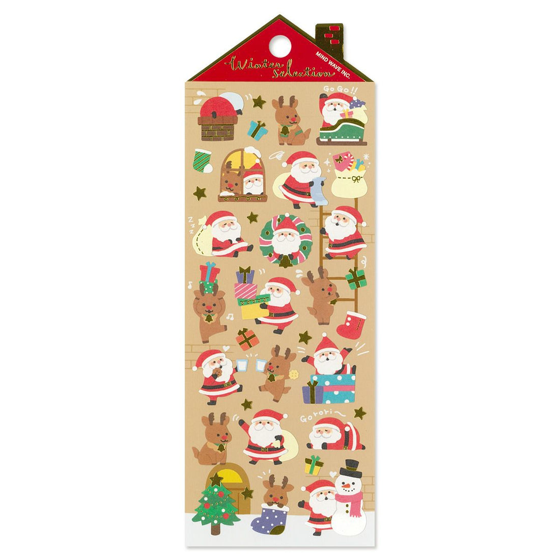 Stickers Winter Selection Cheerful Santa Claus