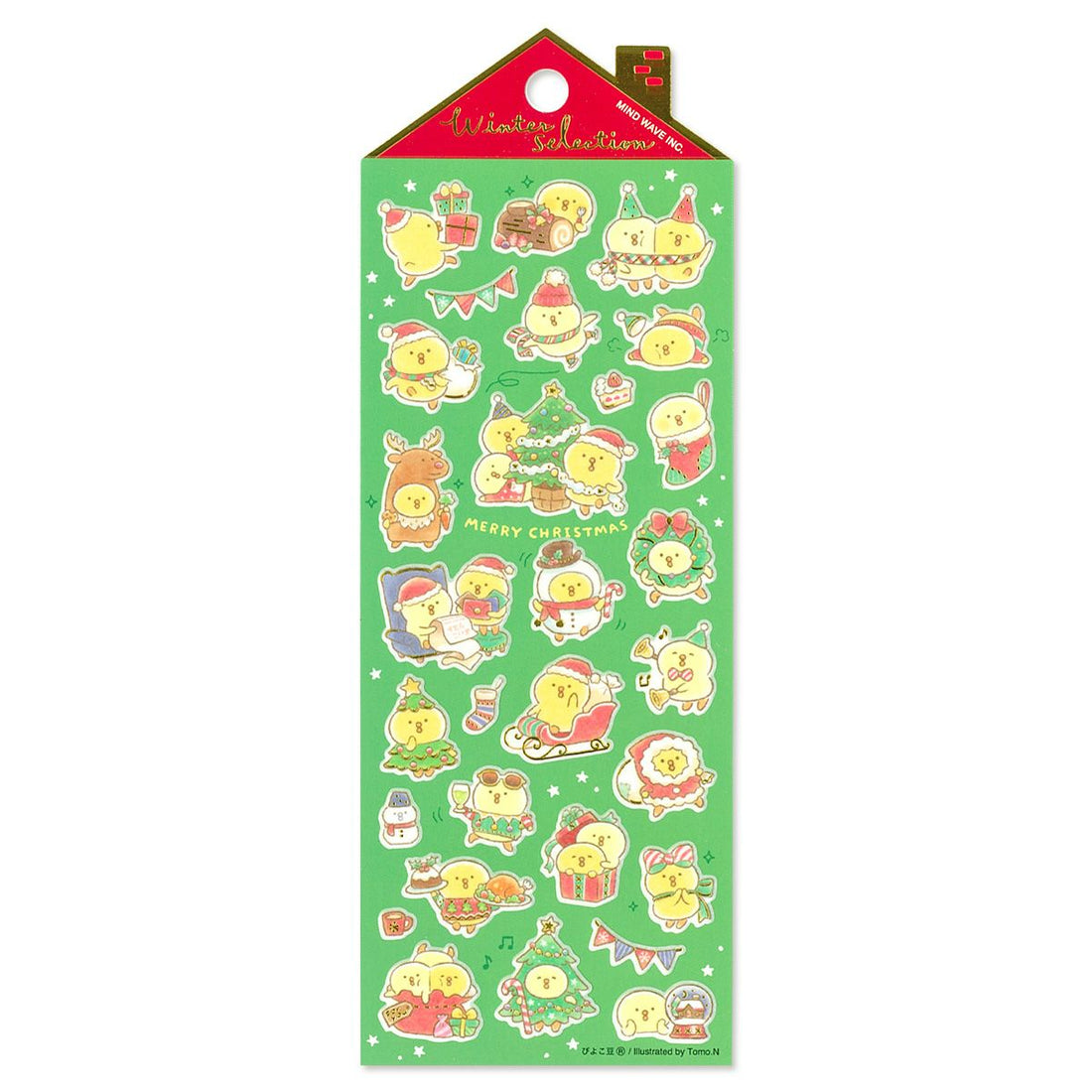 Stickers Winter Selection Merry Christmas Piyoko