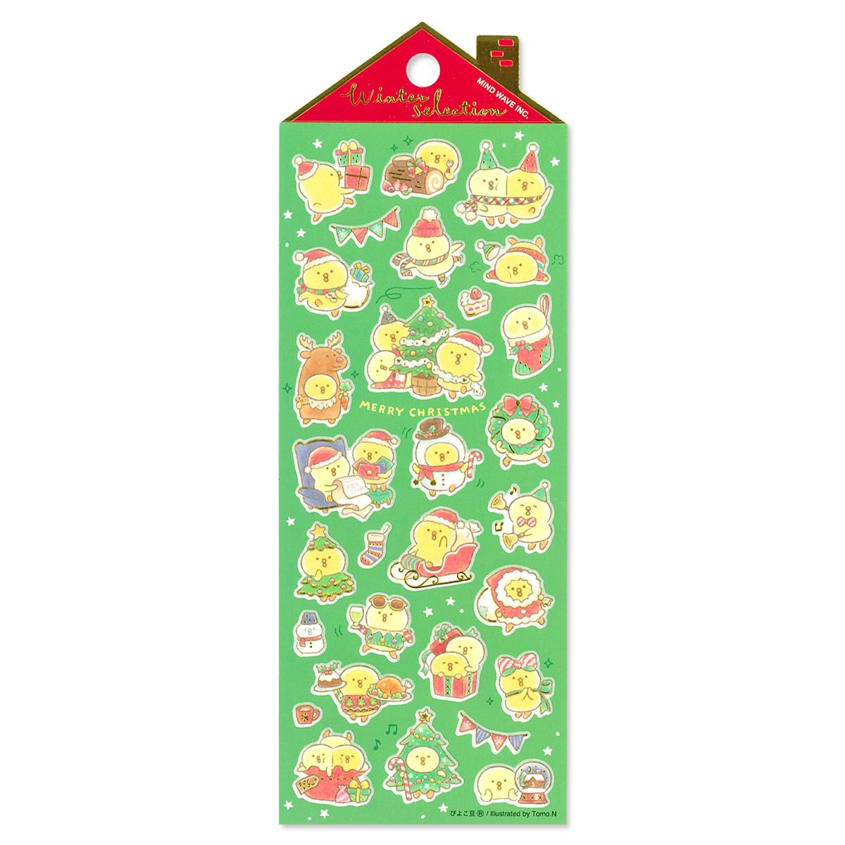 Stickers Winter Selection Merry Christmas Piyoko