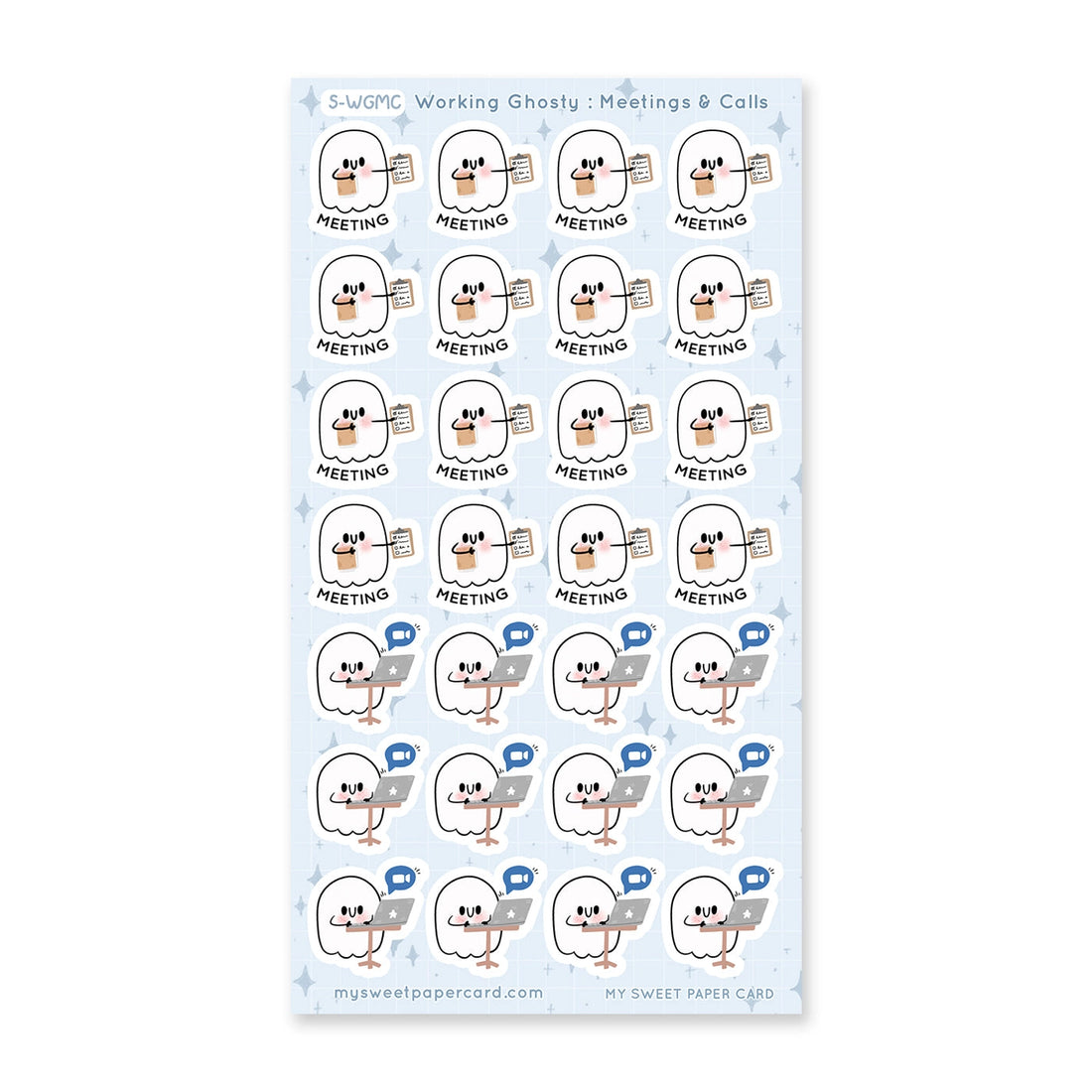 Stickers Working Ghosty Meeting Calls