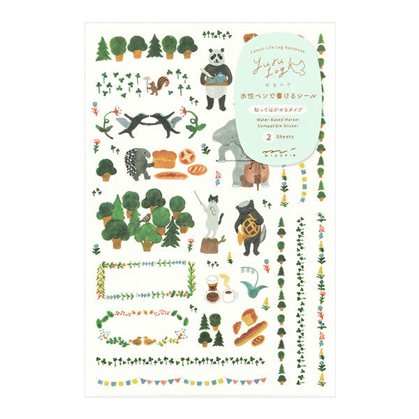 Stickers Yuru Log Forest Animal (2pc)