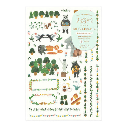 Stickers Yuru Log Forest Animal (2pc)